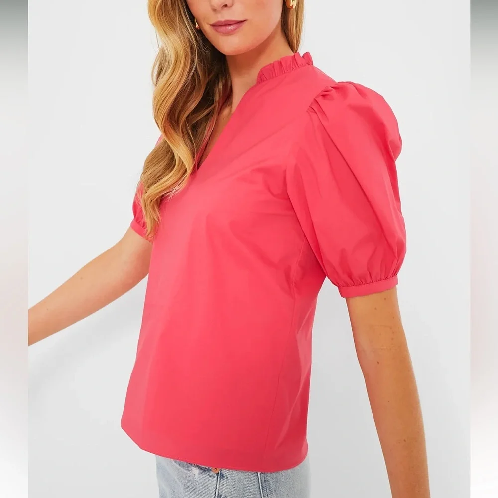 Watermelon Ruffle Leigh Blouse HYACINTH HOUSE